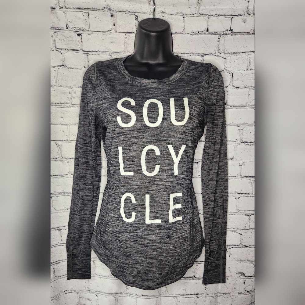 Lululemon x Soul‎ Cycle Grey Long Sleeve Workout Top Size 4 / XS